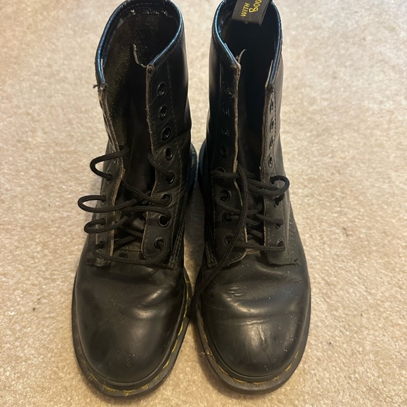 Dr. Martens Black Leather Lace Up Boots - Picture 4 of 12